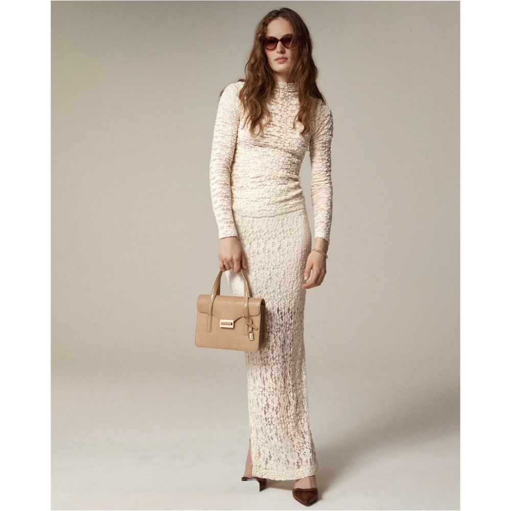 NWT J. Crew Lace Maxi Skirt Natural Cream
